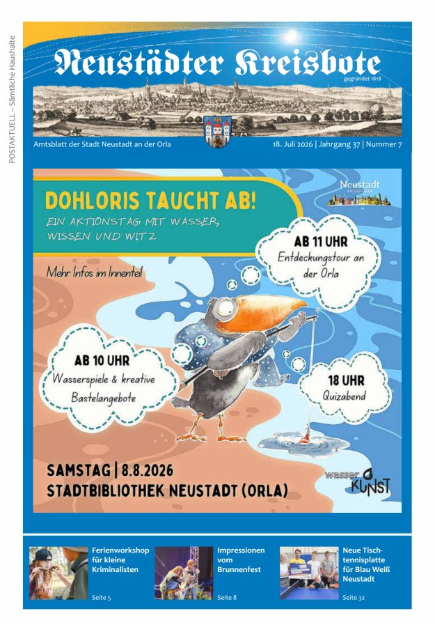 Neustädter Kreisbote Titelblatt 07/2026