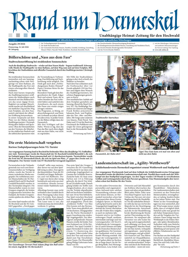 Rund um Hermeskeil Titelblatt 29/2026