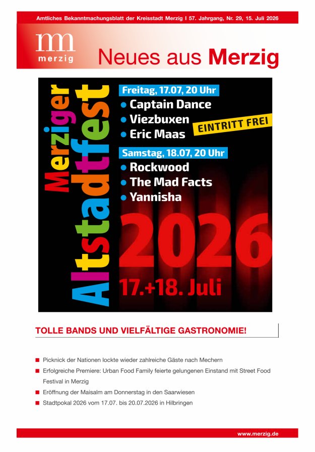 Neues aus Merzig Titelblatt 29/2026