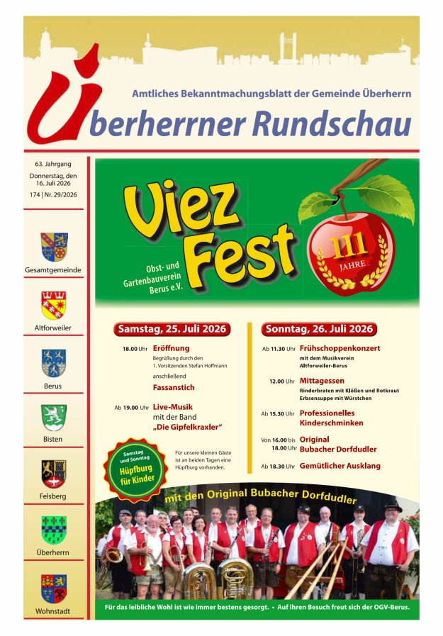 Überherrner Rundschau Titelblatt 29/2026