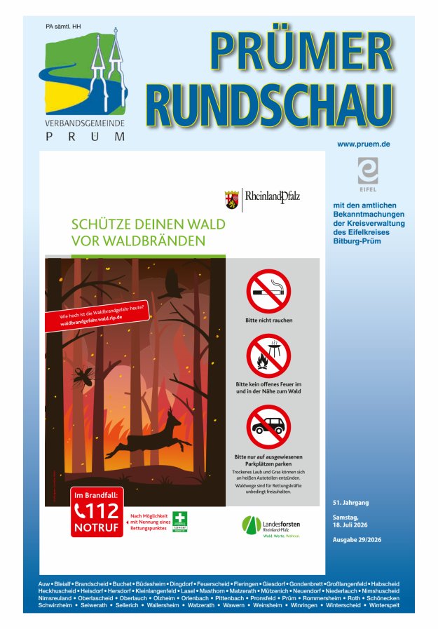 Prümer Rundschau Titelblatt 29/2026