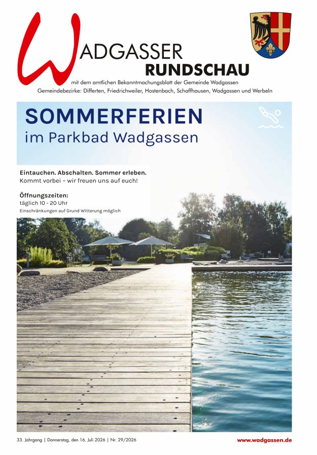Wadgasser Rundschau Titelblatt 29/2026