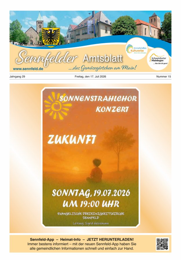 Sennfelder Amtsblatt Titelblatt 15/2026