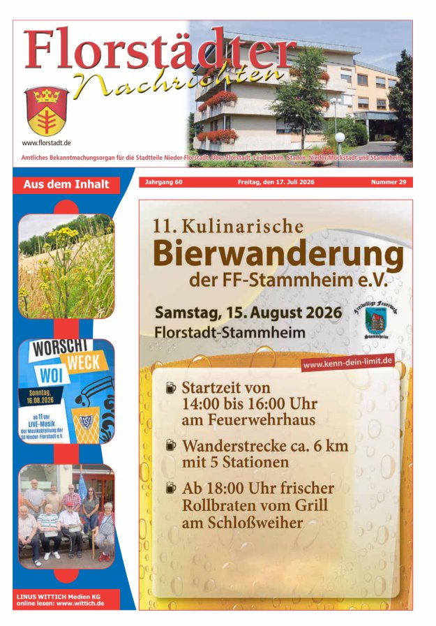 Florstädter Nachrichten Titelblatt 29/2026