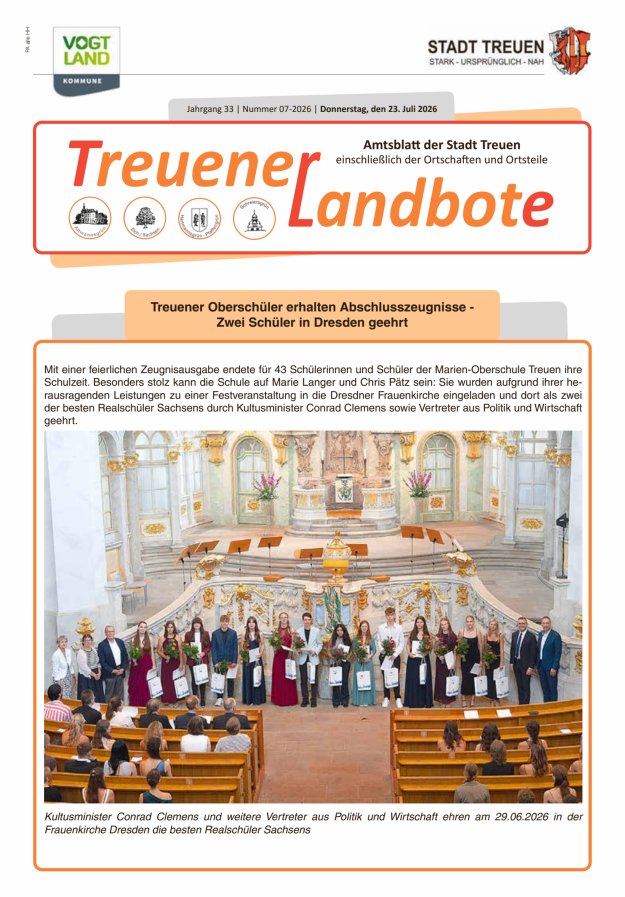Treuener Landbote Titelblatt 07/2026