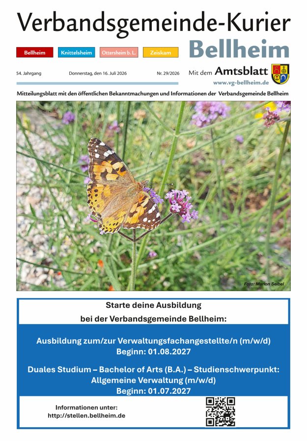 Verbandsgemeinde-Kurier Bellheim Titelblatt 29/2026