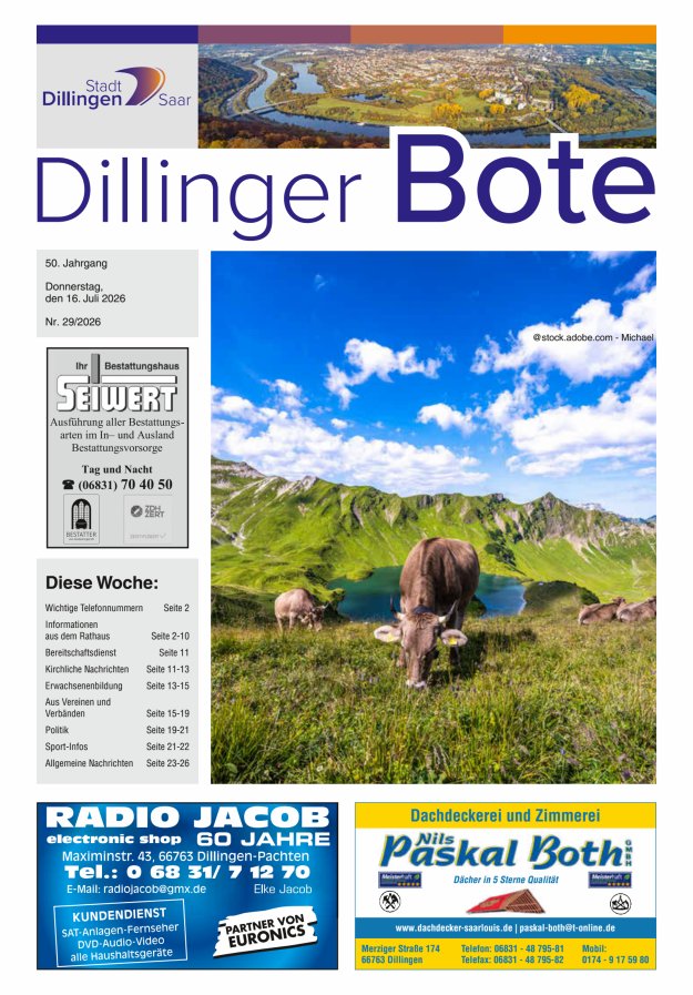 Dillinger Bote Titelblatt 29/2026