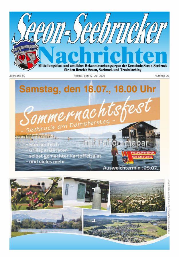 Seeon-Seebrucker Nachrichten Titelblatt 29/2026