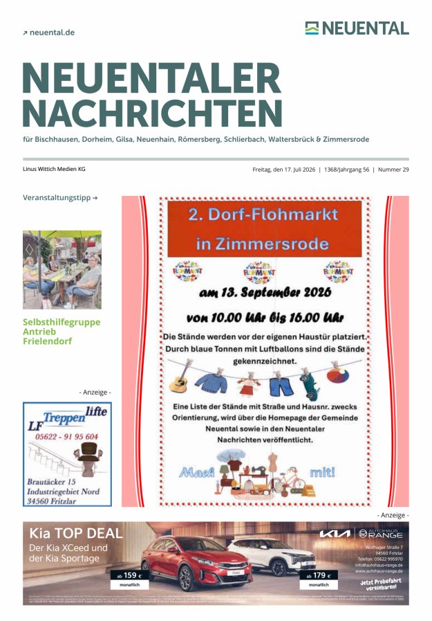 Neuentaler Nachrichten Titelblatt 29/2026