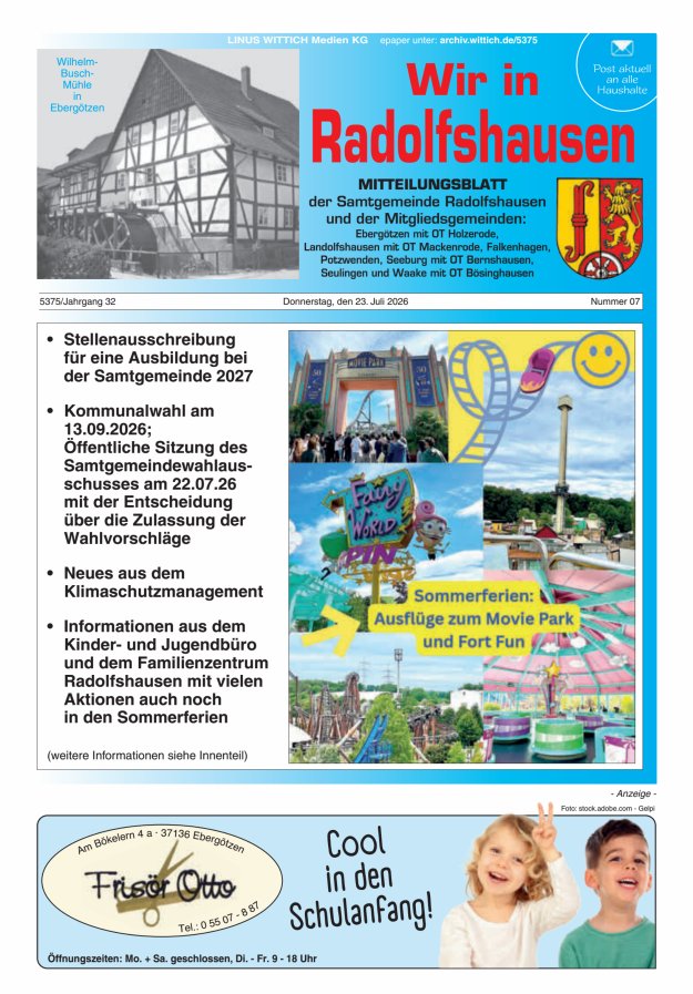 Wir in Radolfshausen Titelblatt 07/2026