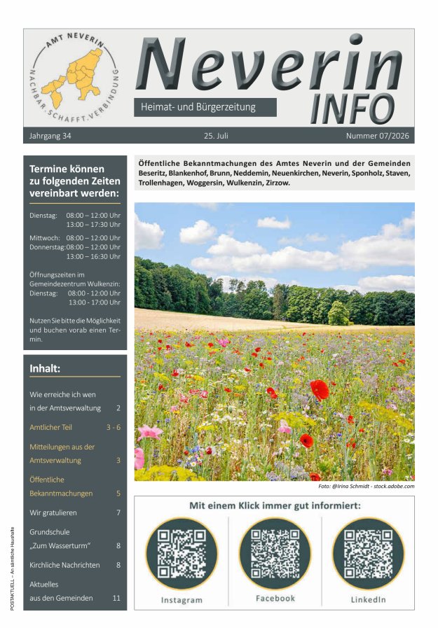 Neverin INFO Titelblatt 07/2026