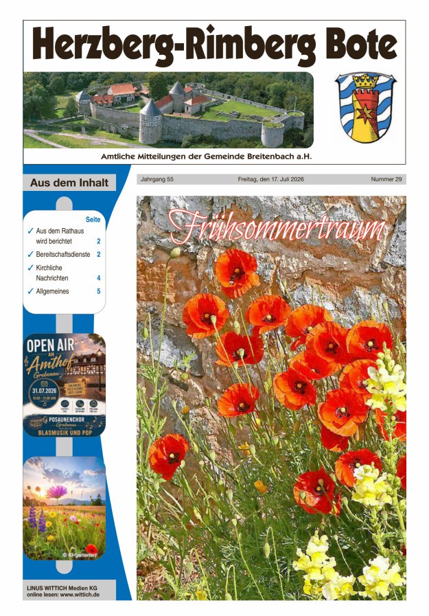 Herzberg-Rimberg Bote Titelblatt 29/2026