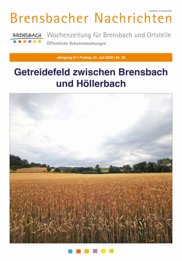 Brensbacher Nachrichten Titelblatt 30/2026