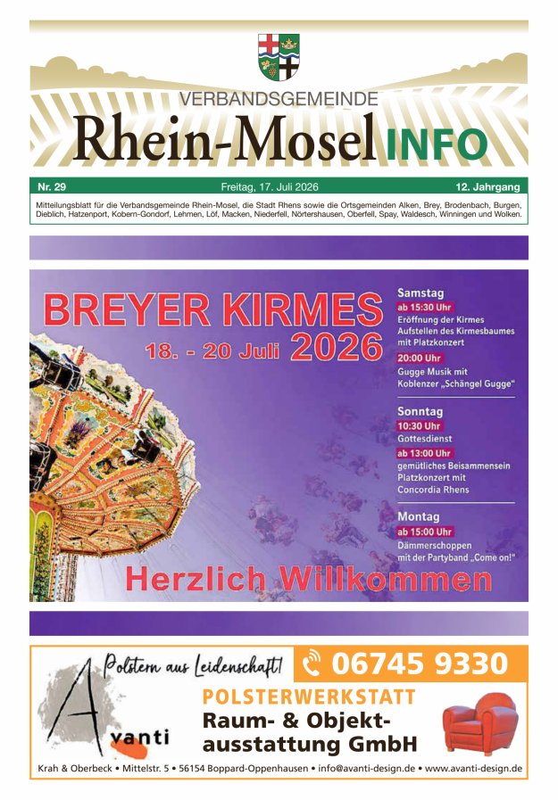 Rhein-Mosel Info Titelblatt 29/2026