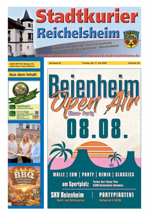 Stadtkurier Reichelsheim Titelblatt 29/2026