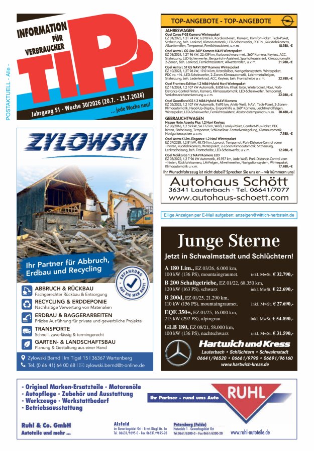 Tipp Vogelsberg Titelblatt 30/2026