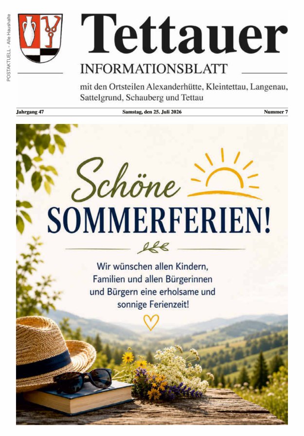 Tettauer Informationsblatt Titelblatt 07/2026
