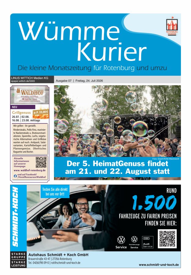Wümme Kurier Titelblatt 07/2026