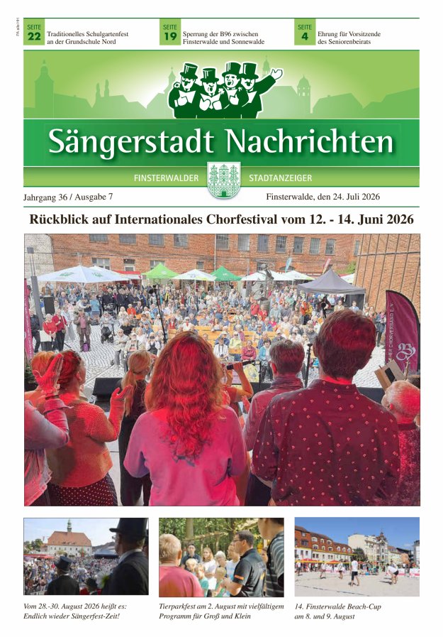 Sängerstadt Nachrichten  Titelblatt 07/2026