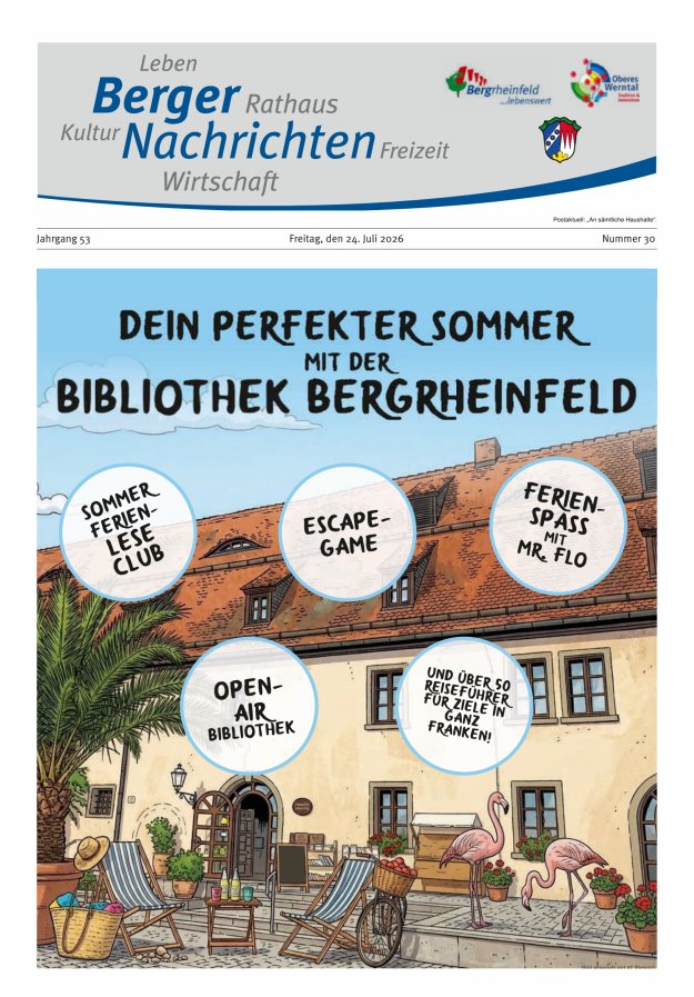 Berger Nachrichten, Bergrheinfeld Titelblatt 30/2026