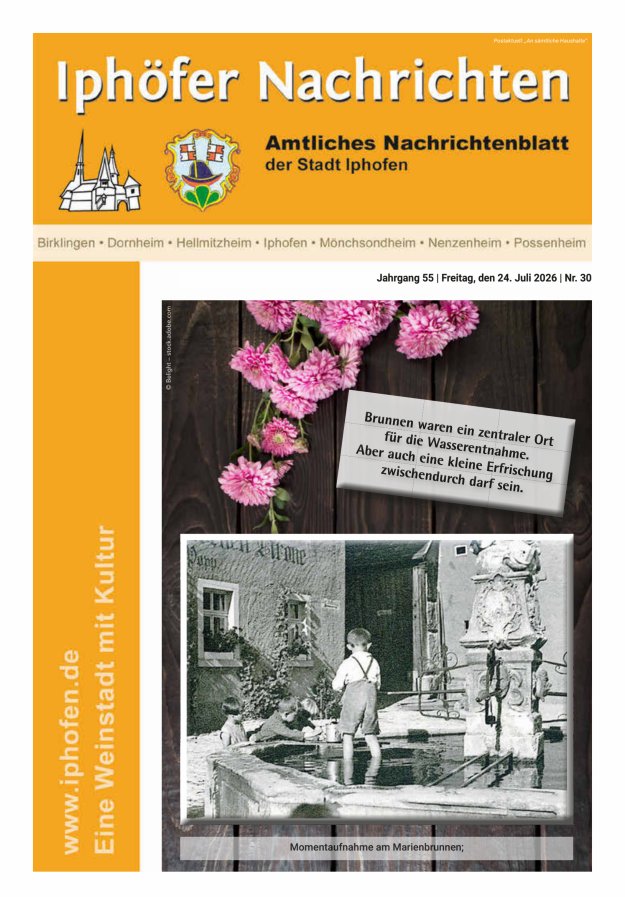 Iphöfer Nachrichten Titelblatt 30/2026