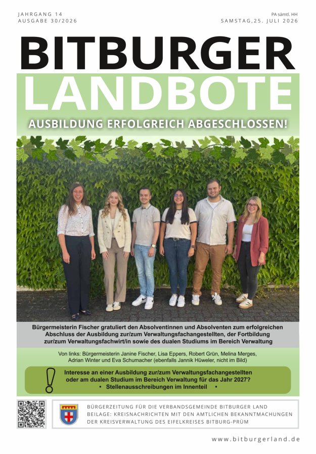 Bitburger Landbote Titelblatt 30/2026