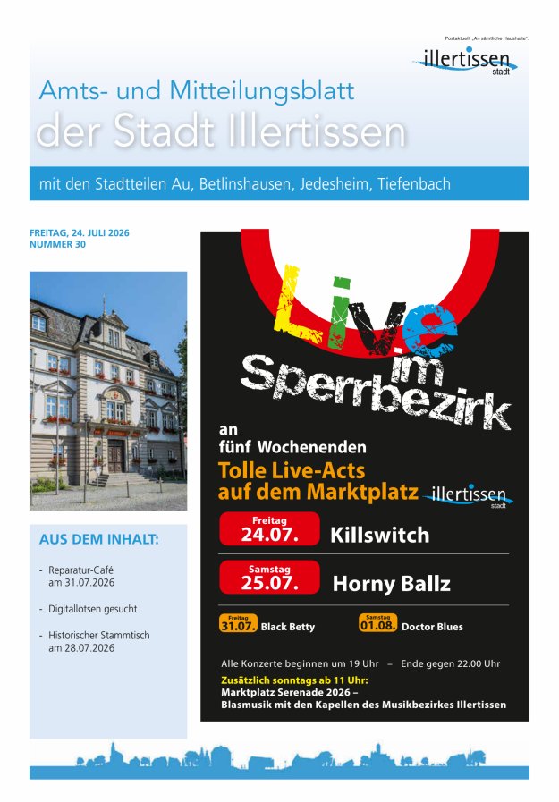 Amts- und Mitteilungsblatt Stadt Illertissen Titelblatt 30/2026