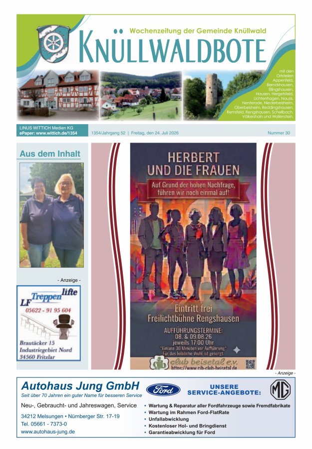 Knüllwaldbote Titelblatt 30/2026
