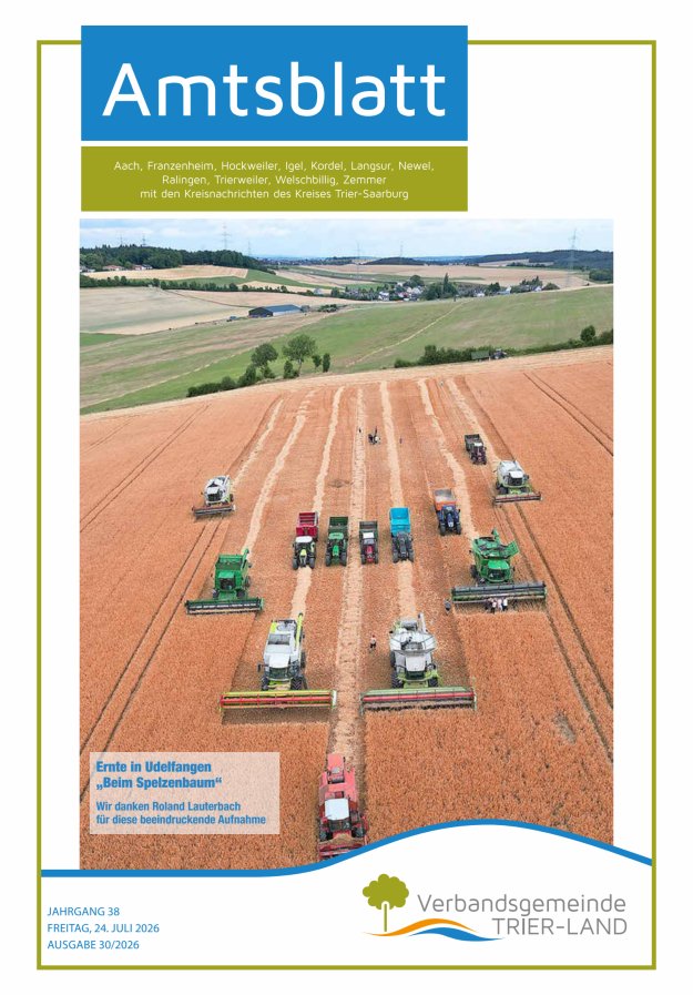 Amtsblatt VG Trier-Land Titelblatt 30/2026