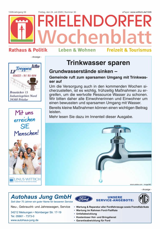 Frielendorfer Wochenblatt Titelblatt 30/2026