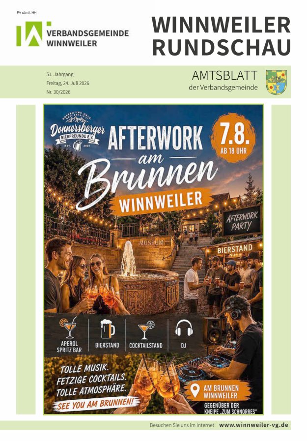 Winnweiler Rundschau Titelblatt 30/2026