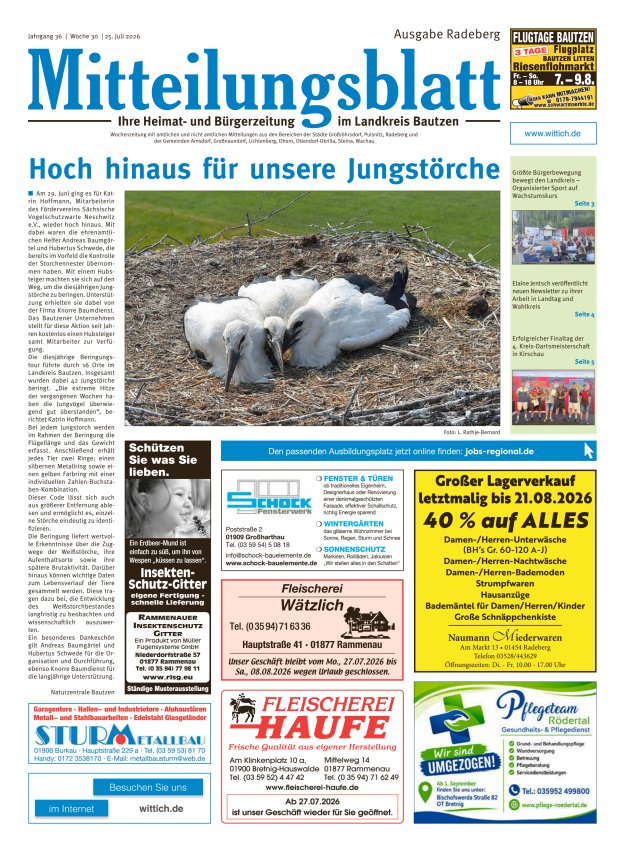 Mitteilungsblatt LK Bautzen Ausgabe Radeberg Titelblatt 15/2026