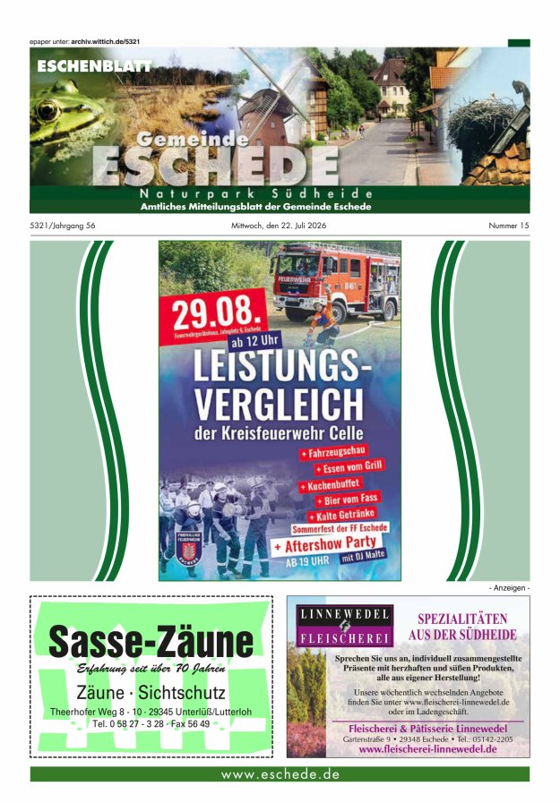 Eschenblatt Titelblatt 15/2026