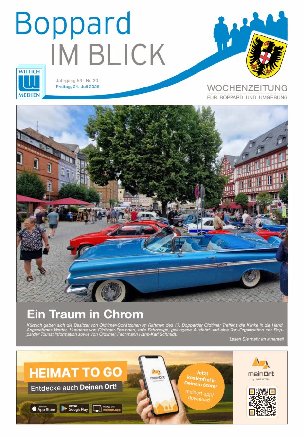 Boppard im Blick - Heimatzeitung für die Stadt Boppard Titelblatt 30/2026