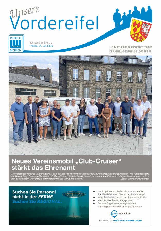 Mitteilungsblatt Vordereifel - Heimat- u Bürgerzeitung der VG Vordereifel Titelblatt 30/2026