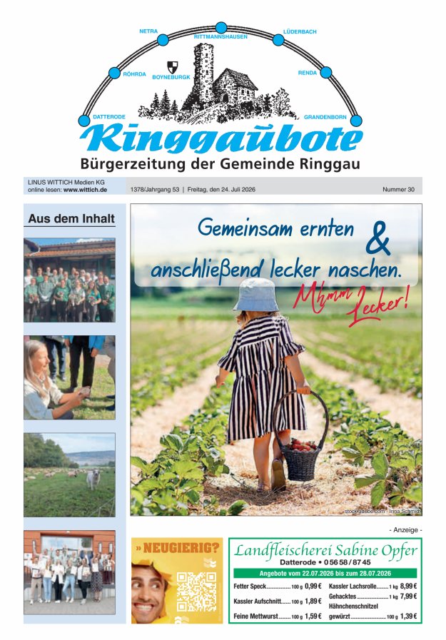 Ringgaubote Titelblatt 30/2026