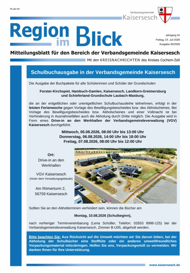 Region im Blick VG Kaisersesch Titelblatt 30/2026