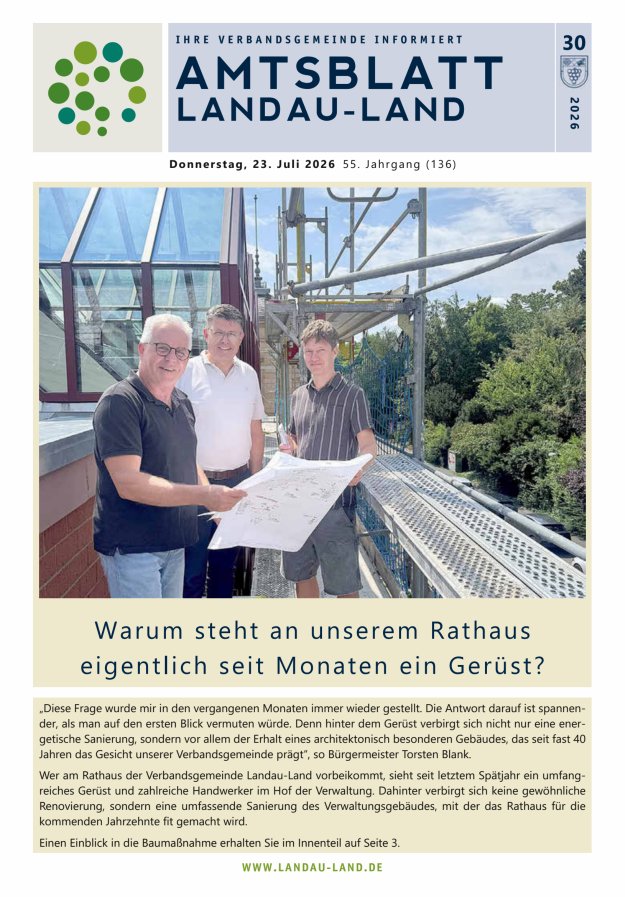 Amtsblatt VG Landau-Land Titelblatt 30/2026