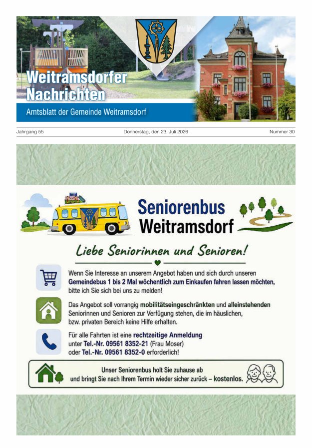 Weitramsdorfer Nachrichten Titelblatt 30/2026
