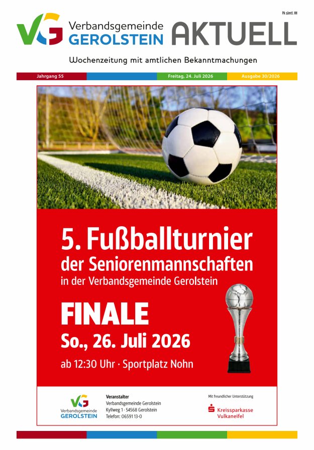 Verbandsgemeinde Gerolstein aktuell Titelblatt 30/2026