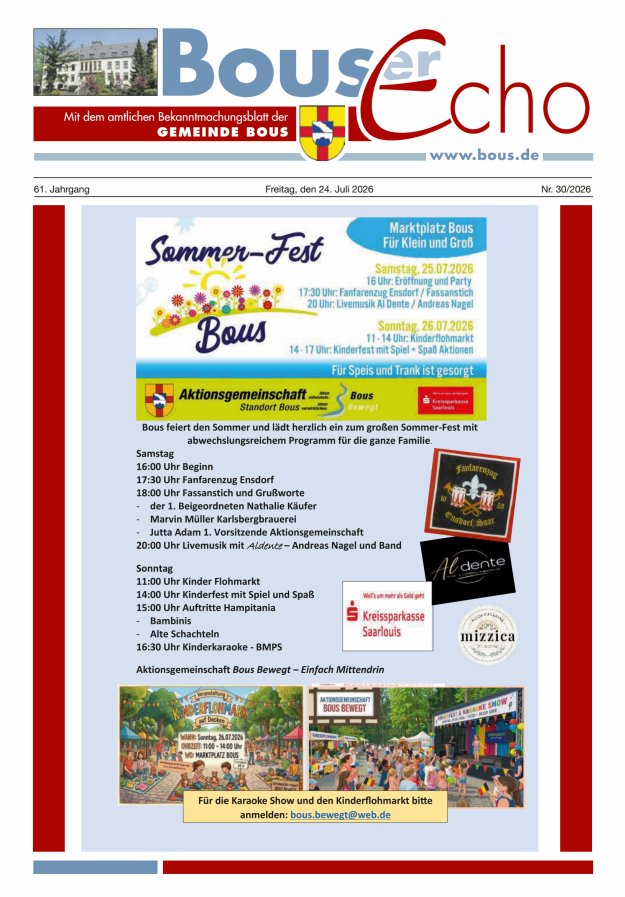 Bouser Echo Titelblatt 30/2026