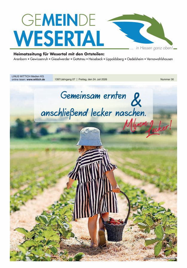 Wesertal Titelblatt 30/2026