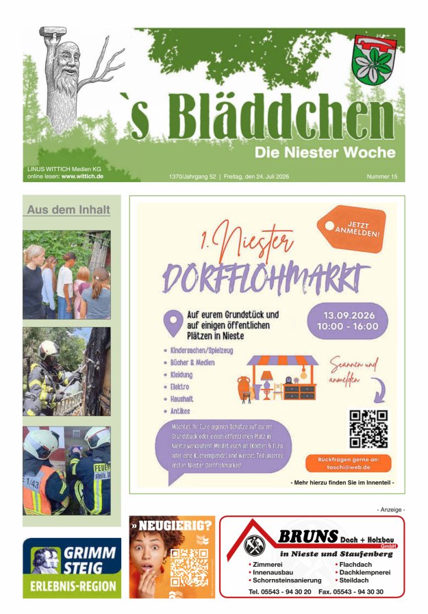 Niester Woche Titelblatt 15/2026