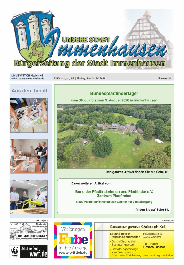 Unsere Stadt Immenhausen Titelblatt 30/2026