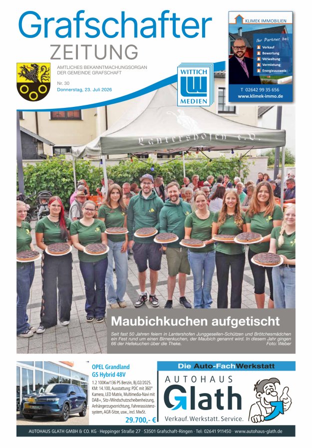 Grafschafter Zeitung Titelblatt 30/2026