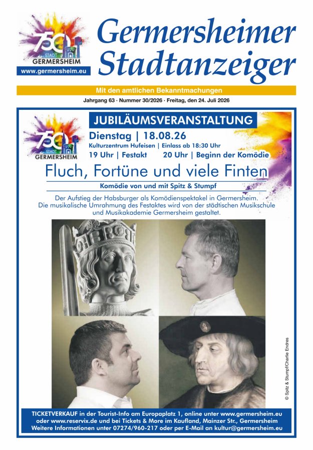 Germersheimer Stadtanzeiger Titelblatt 30/2026