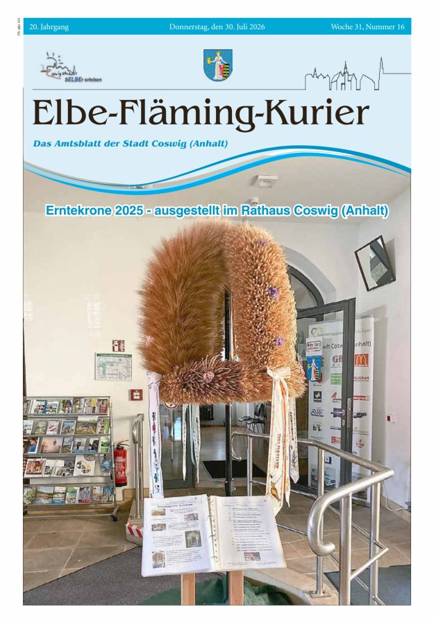 Elbe-Fläming-Kurier Das Amtsblatt der Stadt Coswig (Anhalt) Titelblatt 16/2026