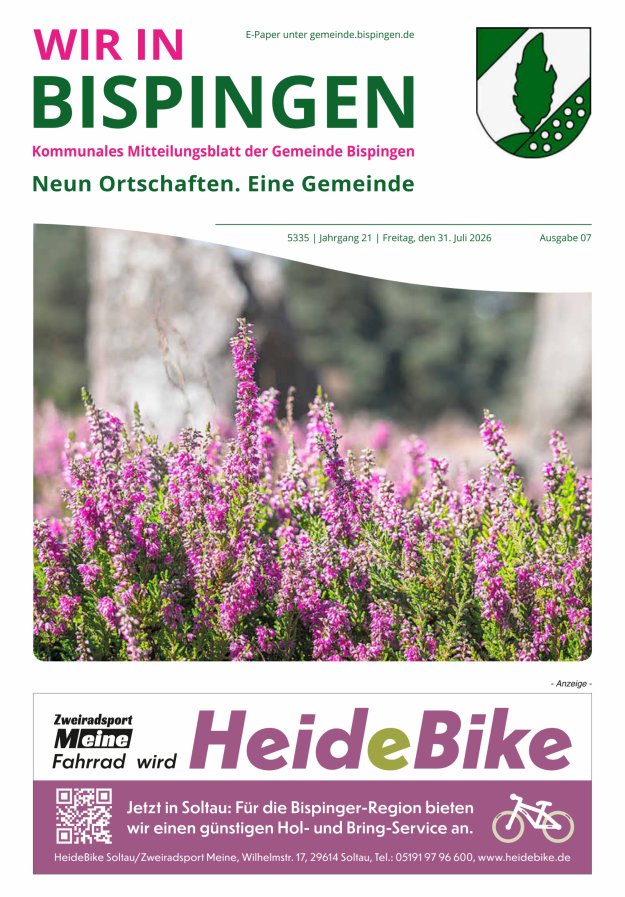 Wir in Bispingen Titelblatt 07/2026