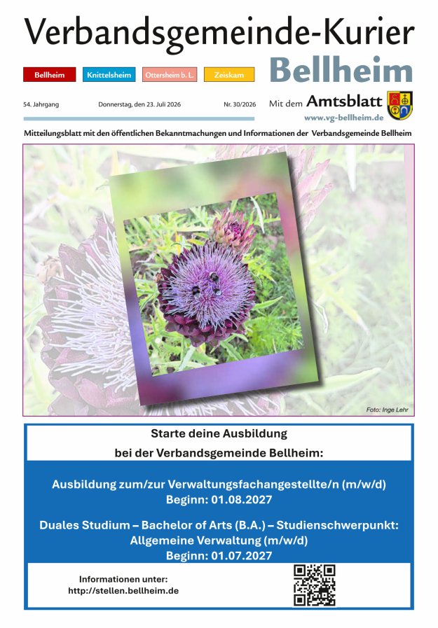 Verbandsgemeinde-Kurier Bellheim Titelblatt 30/2026