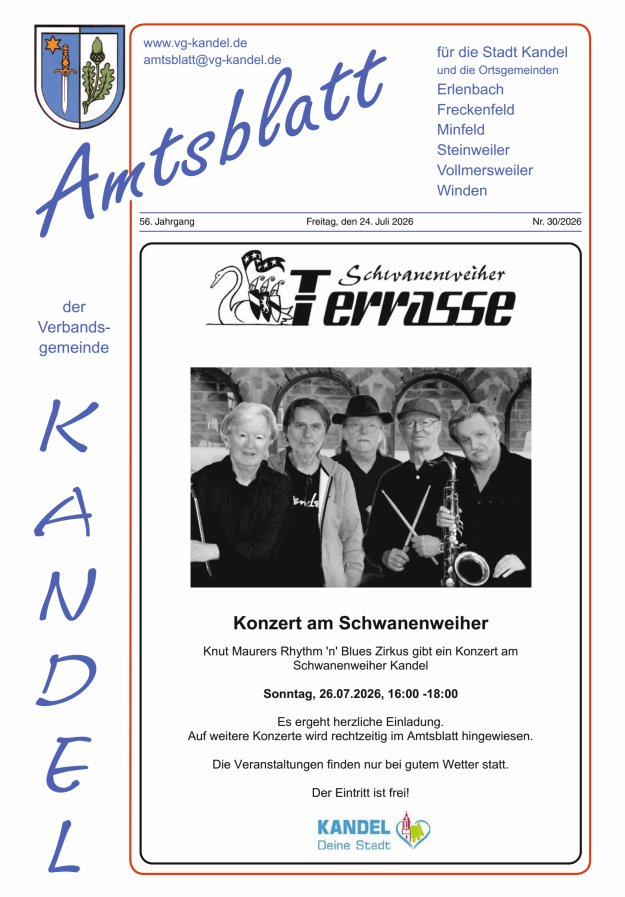 Amtsblatt VG Kandel Titelblatt 30/2026